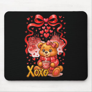 Mousepad Urso Hugvyn do Dia dos Namorados Xoxo Retro Coquet