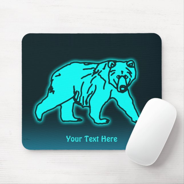 Mousepad Urso Kodiak Azul (Com mouse)