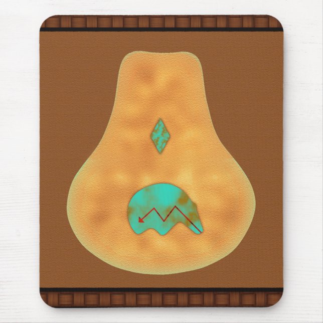 Mousepad Urso Nativo Americano Turquoise Zuni (Frente)
