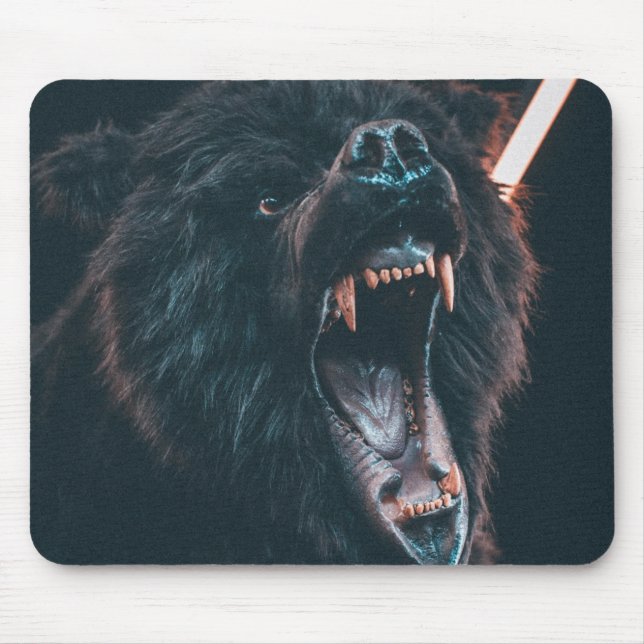Mousepad Urso Negro Bravo Dente Urso Negro (Frente)