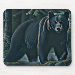 Mousepad Urso Negro Majestoso Da Floresta Norte