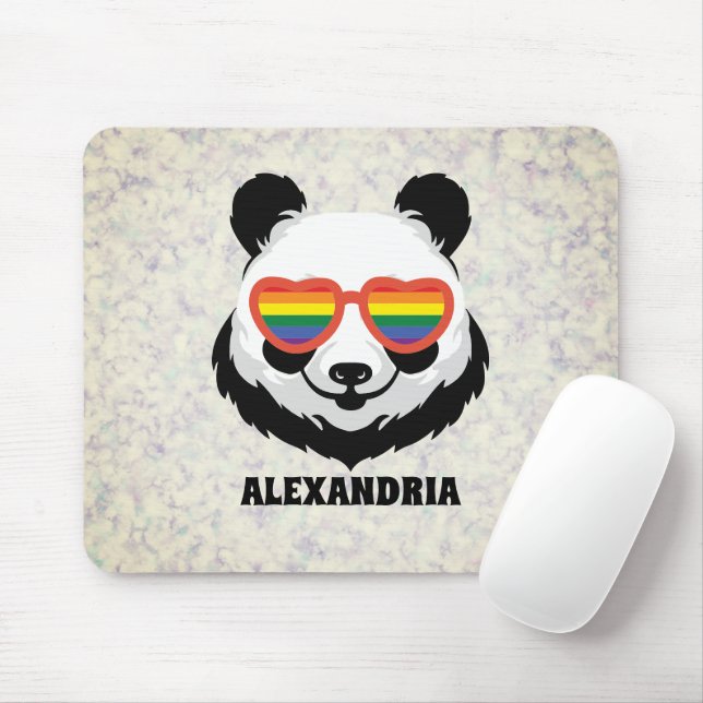 Mousepad Urso Panda Bonito | Arco-íris | LGBTQ (Com mouse)
