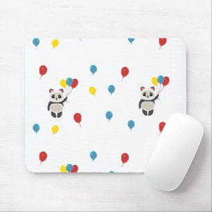 Mousepad Urso-Panda com balões brancos