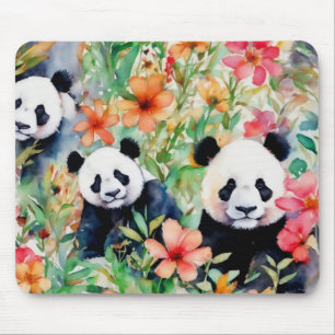Mousepad Urso Panda de Aquarela