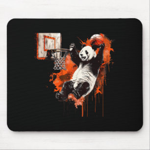Mousepad Urso Panda de Basquete Jogador de Basquete Enterra
