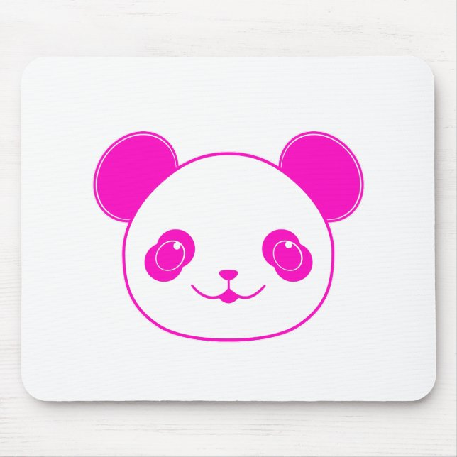 Mousepad Urso Panda de Kawaii Rosa (Frente)