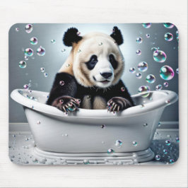 Mousepad Urso Panda Na Banheira De Bolhas