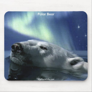 Mousepad Urso polar & Aurora árticos nadadores