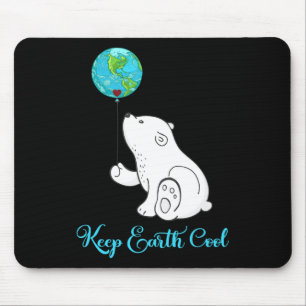 Mousepad Urso Polar Camisa Dia da Terra Presente Dia a Dia