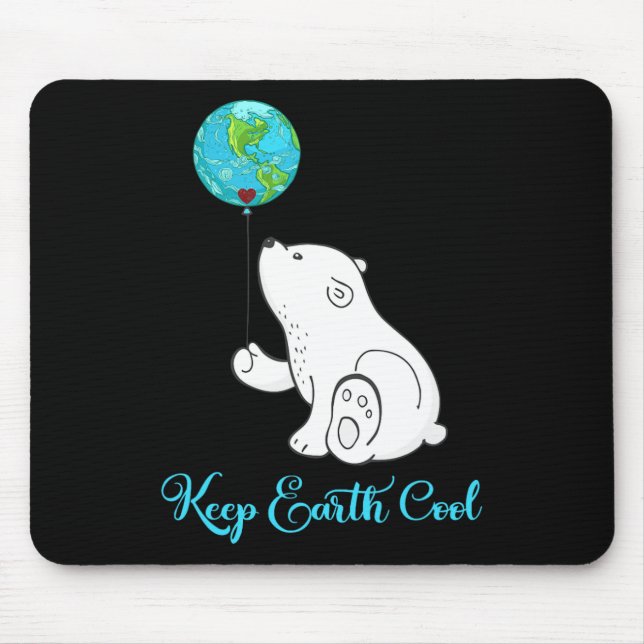 Mousepad Urso Polar Camisa Dia da Terra Presente Dia a Dia (Frente)