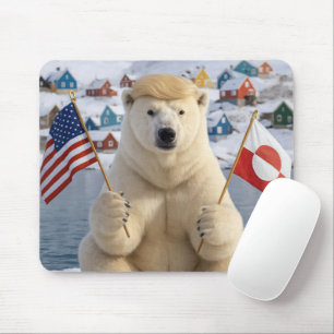 Mousepad Urso Polar da Groenlândia Com Penteado de Trump