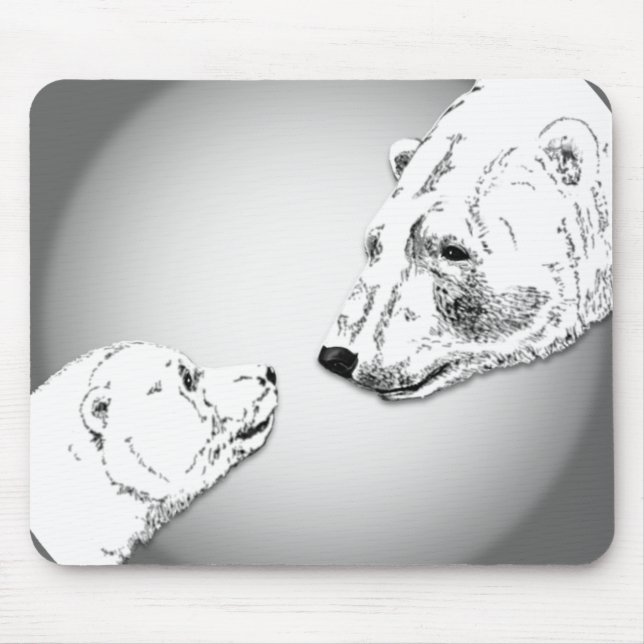 Mousepad Urso Polar e Urso de Urso de Urso de Cubo (Frente)