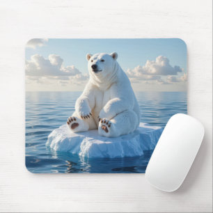 Mousepad Urso Polar Flutuando Em Um Bloco De Gelo