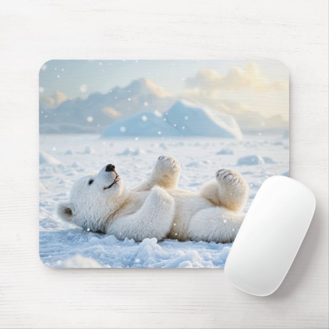 Mousepad Urso Polar No Gelo (Com mouse)