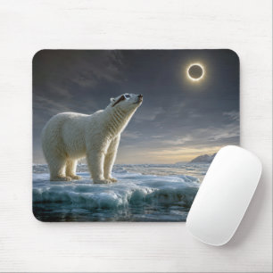 Mousepad Urso Polar Olhando para Eclipse Solar