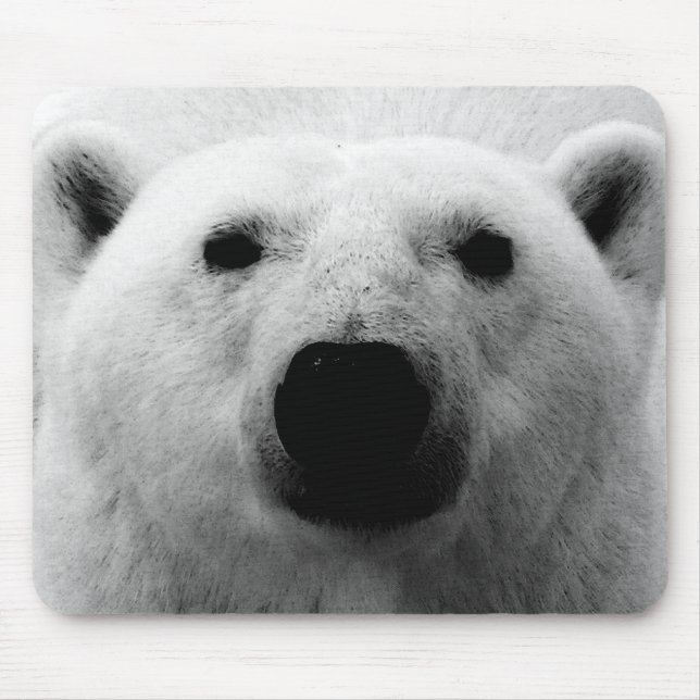 Mousepad Urso Polar Preto e Branco (Frente)