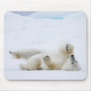Mousepad Urso polar rolando na neve, Noruega