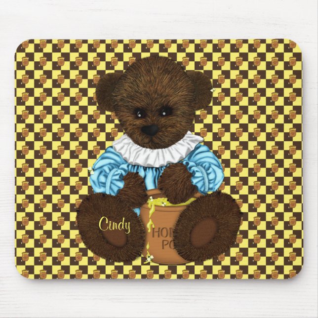 Mousepad Urso Pote (Amarelo-castanho) (Frente)