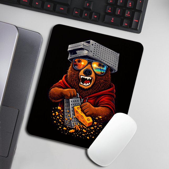 Mousepad Urso Retro Com Chapéu Espeto de Queijo e Óculos de (Criador carregado)