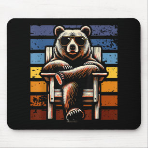 Mousepad Urso Retro Legal de Óculos de Sol 70s 80s 90s Novi