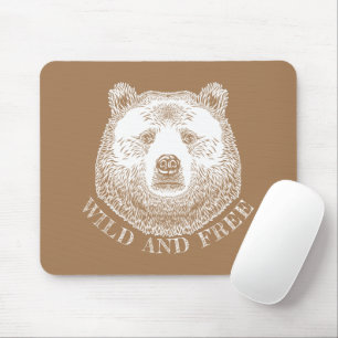 Mousepad Urso, Selvagem E Gratuita, Ilustração Desenhada À