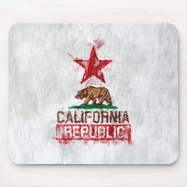 Mousepad Urso Sinalizador da Califórnia no Estilo Painterly (Frente)