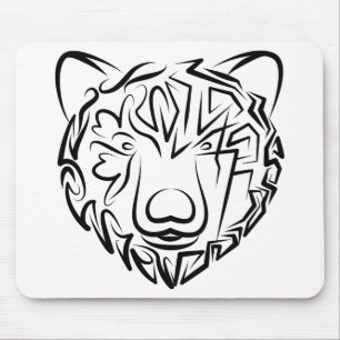 Mousepad Urso Tribal Negro e Branco