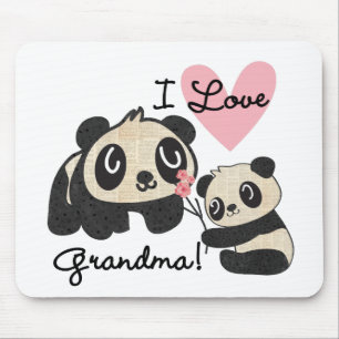 Mousepad Ursos de panda eu amo a avó