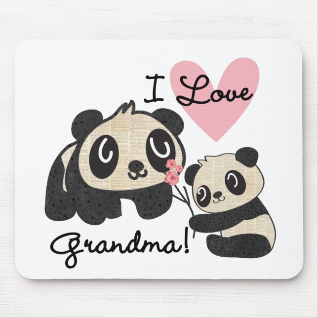 Mousepad Ursos de panda eu amo a avó (Frente)
