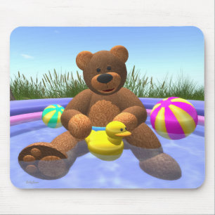 Mousepad Ursos Dinky: Divertimento da piscina