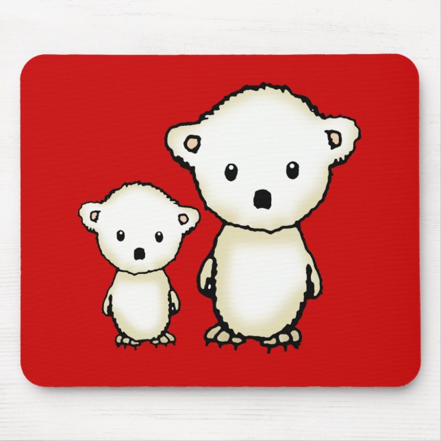 Mousepad Ursos Polares Fofos (Frente)