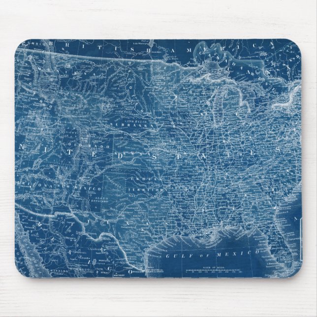Mousepad US Map Blueprint (Frente)