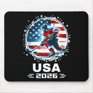 Mousepad Usa 2026 Hóquei Bandeira Americana Mulheres Homens
