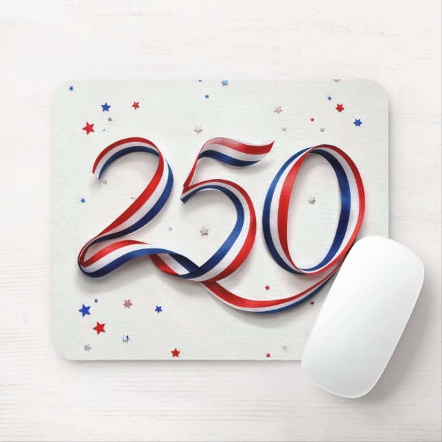 Mousepad USA 250th Birthday Ribbon and Stars (Com mouse)
