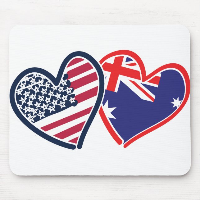 Mousepad USA Austrália Love (Frente)