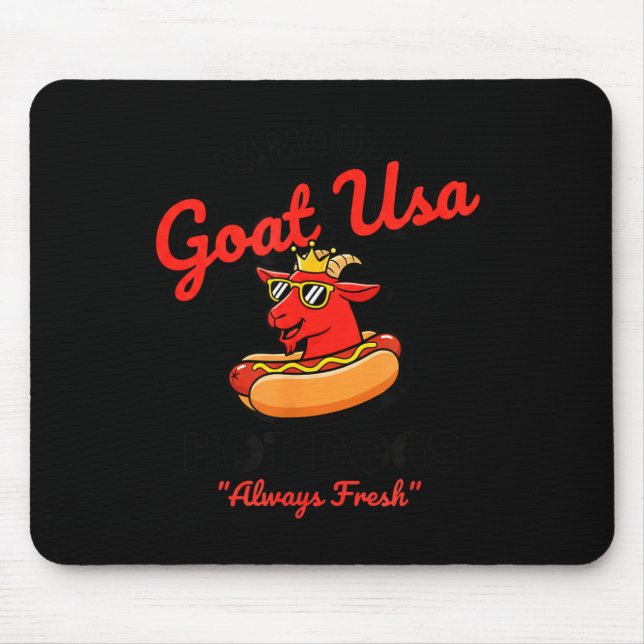 Mousepad Usa Famous Goat Usa Hot Dogs, Funny American Bbq & (Frente)