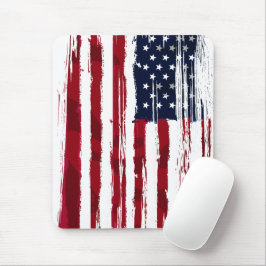 Mousepad USA Flag Patriotic American Red White Blue