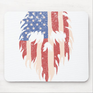 Mousepad USA Flag Skull Beard | Distressed Patriotic Design