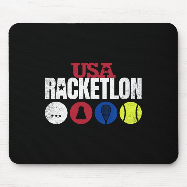 Mousepad Usa Racketlon - Mesa de Badminton Squash Tenn (Frente)