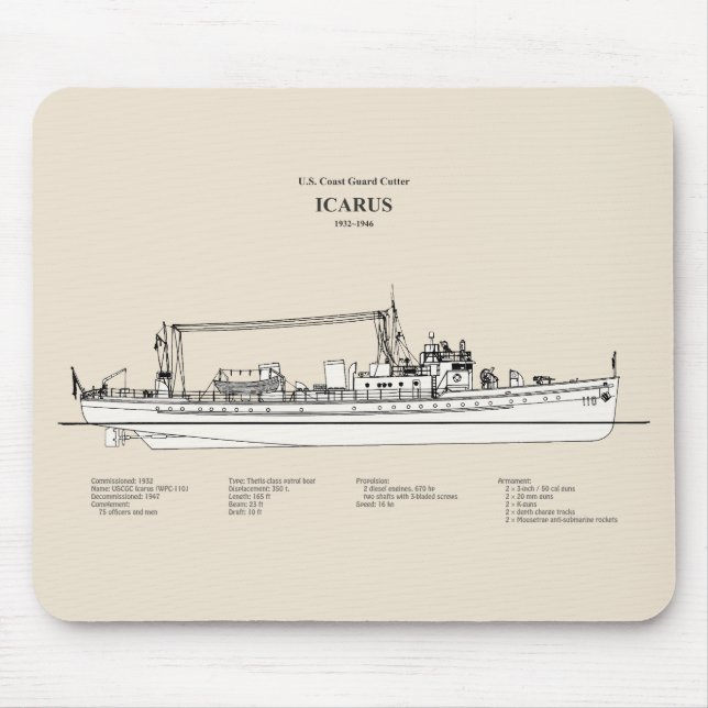 Mousepad USCG Cutter Icarus wpc- 110 - SBD (Frente)