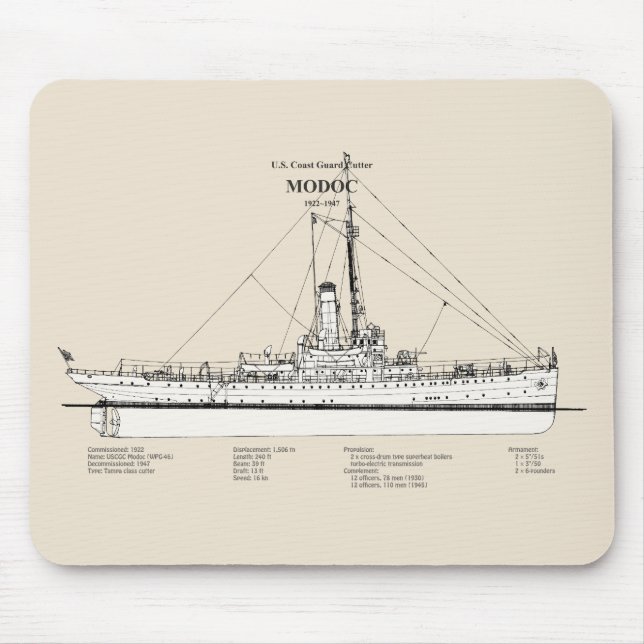Mousepad USCG Cutter Modoc wpg-46 - SBD (Frente)