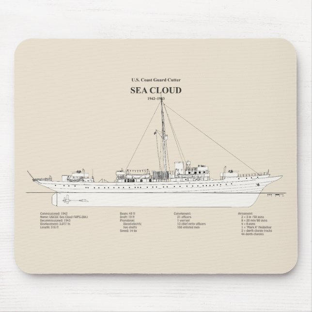 Mousepad USCG Cutter Sea Cloud wpg-284 - SBD (Frente)