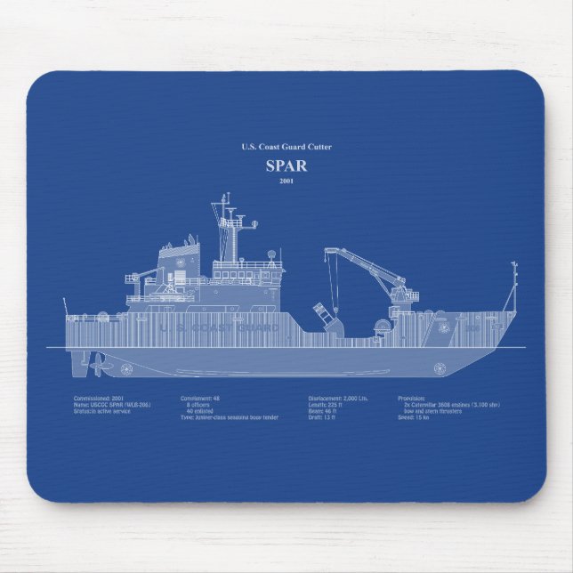 Mousepad USCG Cutter Spar wlb-206 - ABD (Frente)