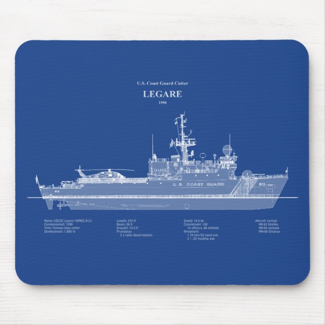 Mousepad USCG Legare wmec-912 - ABD (Frente)