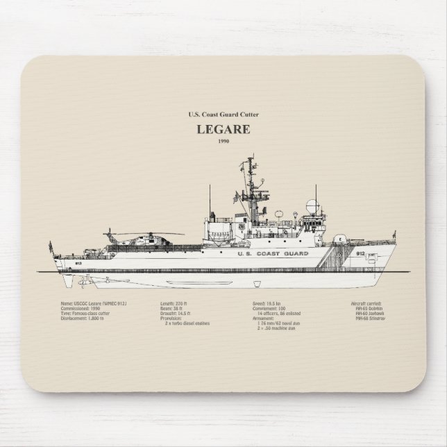 Mousepad USCG Legare wmec-912 - SBD (Frente)