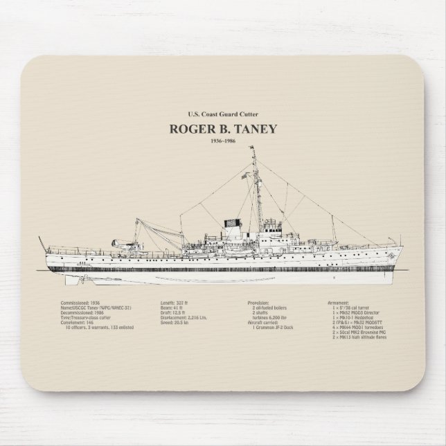 Mousepad USCG Roger B. Taney whec-37 - SBD (Frente)