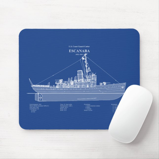 Mousepad USCGC Escanaba wpc-77 - ABD (Com mouse)