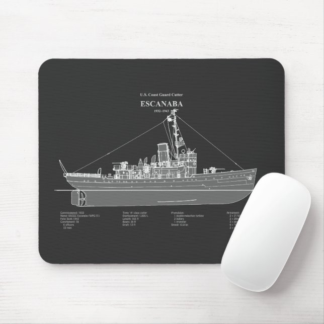 Mousepad USCGC Escanaba wpc-77 - PD (Com mouse)