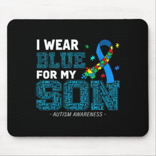 Mousepad Use Azul Para a Consciência do Au Filho Mãe Pai Pa