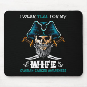Mousepad Use azul-turquesa pela conscientização do câncer d